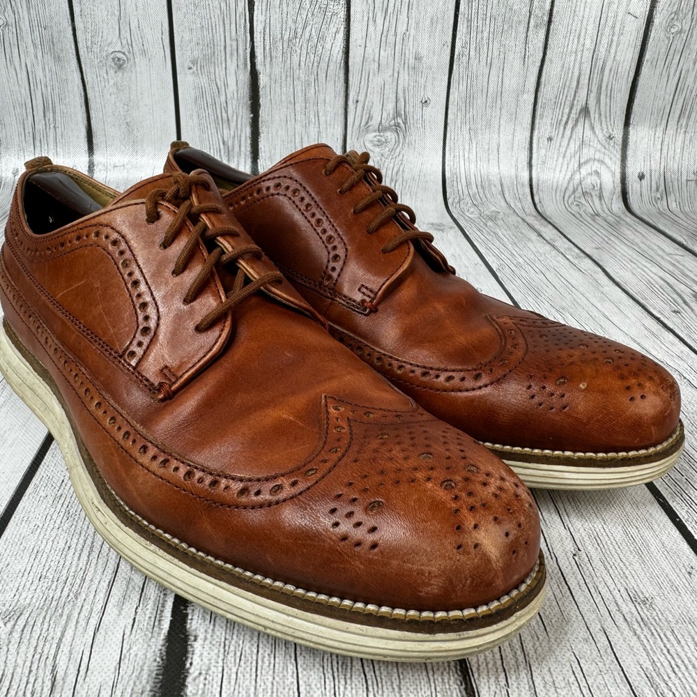 Cole Haan Zero Grand $160 Men's Wingtip Oxfords Dress Shoes Size 10 Brown C21133
